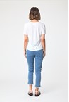 V NECK TEE - pink choc